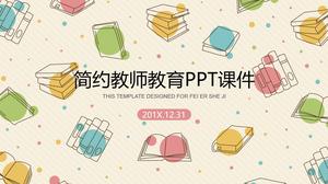 Sevimli çizgi öğretmen sınıf PPT şablon öğretimi