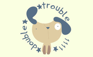 逗人喜爱的手拉的样式单犬日志PPT模板