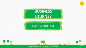 Симпатичный освежающий зеленый мультяшный шаблон PPT