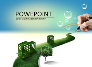 Описать будущий мир чистого зеленый шаблон бизнеса РРТ