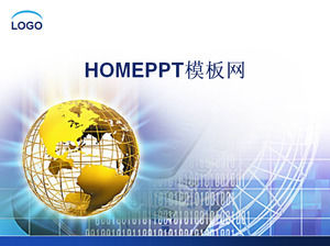 數字地球背景PPT模板下載