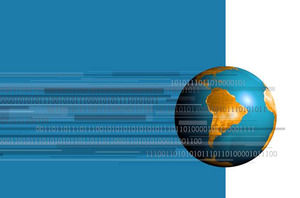 Dijital Dünya Mavi Desen powerpoint şablonu