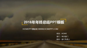 Dynamic black background year-end summary PPT template