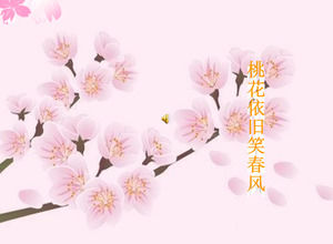 Dinamik şeftali yaprağı damla ppt şablonu