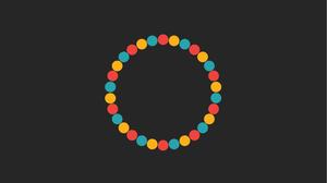 Динамически вращающаяся анимация PPT с цветными точками