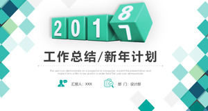 Stile elegante e conciso Riepilogo del lavoro 2018 e modello PPT del piano di Capodanno