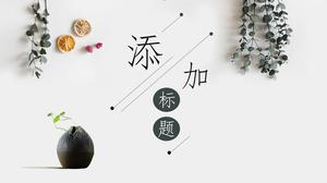 Elegante arte e modello PPT fresco e naturale