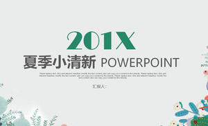 Elegante modello verde PPT dipinto a mano di arte di sfondo