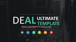 欧美色彩风格业务总结报告PPT模板