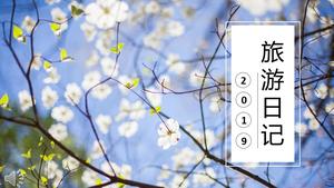 European and American photo frame style travel diary album PPT template