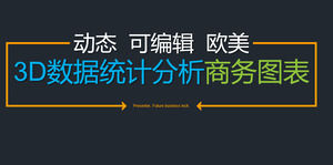 Plantilla PPT de colección de gráficos de negocios de análisis estadístico de datos 3D de estilo europeo y americano