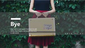 Modello PPT di tipografia grafica di fan letterario in stile europeo e americano