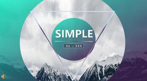 PPT-Vorlage für den Zusammenfassungsbericht eines europäischen und amerikanischen Dreieckstils