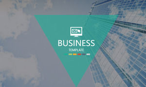 Avrupa ve Amerikan kentsel ticari bina üçgen başlık PPT şablonu