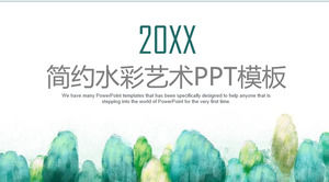 Plantilla de PPT verde simple acuarela arte arte diseño