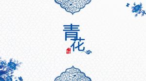 Modèle PPT en porcelaine bleue et blanche de style chinois