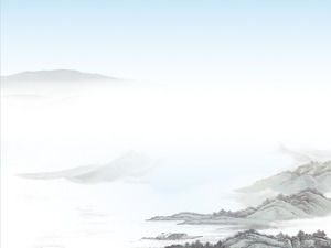 Far Mountain Cloud Chinese Painting PPT Background Picture