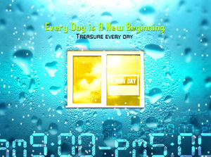 Moda su PPT şablon indir droplets