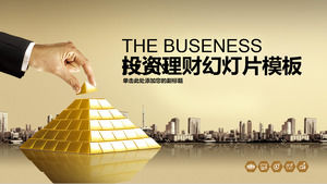 재무 관리 투자 황금 벽돌 배경에 PPT 템플릿