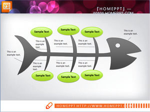 Belle Fishbone Grafico PPT Chart Scarica