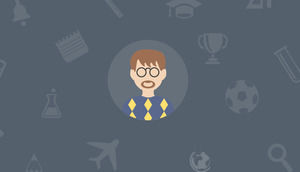 Flat and simple personal resume PPT template