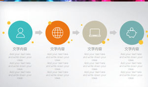 Płaski moda wykres PPT z kolorową dekoracją kropki