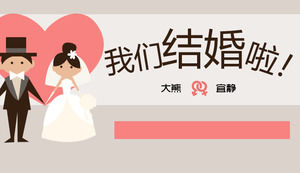 Modello PPT per matrimonio in stile piatto