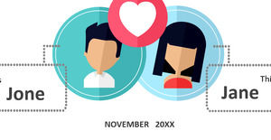 Modello PPT di matrimonio romantico piatto