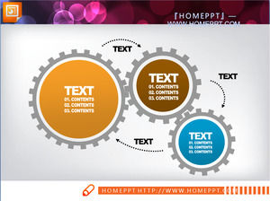 การออกแบบบี้ของการเชื่อมโยงเกียร์แผนภูมิ PowerPoint