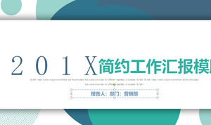 Diratakan kerja Ringkasan PPT template untuk latar belakang lingkaran hijau sederhana