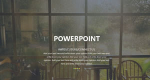 落地窗木制家具背景的年主题PPT模板