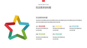 Yuxtaposición de cinco puntas plegables de material gráfico PPT.