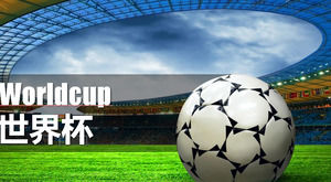 Piłka nożna Green Field World Cup Theme Szablon PPT