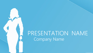 외국 우아한 파란색 배경에 패션 여성 파워 포인트 템플릿 다운로드