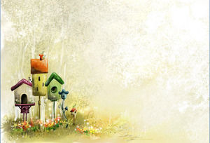 أربع صور خلفية الرسوم المتحركة PPT لطيف