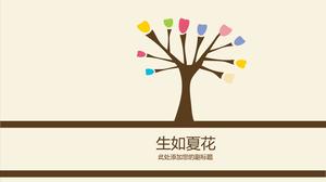 Fresh and cute cartoon tree PPT template