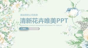 Modèle PPT de belle fleur fraîche et élégante