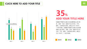 Bahan template PPT histogram yang segar dan hidup