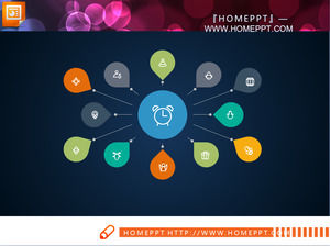 Frische Farbe abgeflachte PPT tabelle herunterladen