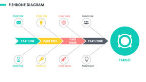 Свежий цвет, соответствующий PPT материал рыбьей кости