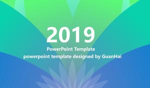 Moda fresca arte flores plantilla PPT