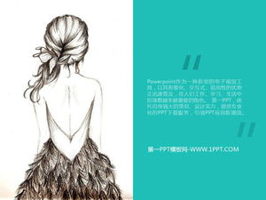 ragazza sfondo fresca modello arte PPT