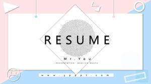 Fresh pink blue personal resume PPT template