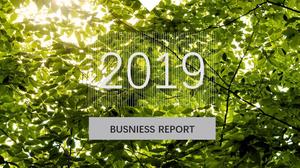 Modello PPT di foglie verdi fresche estive