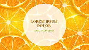 오렌지 슬라이스 배경으로 과일 테마 PPT 템플릿