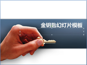 Golden Key Background PPT Template Scarica
