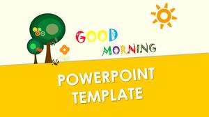 Good morning children's drawing slide template