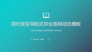 Degrade üst gezinti kağıt savunma PPT şablonu