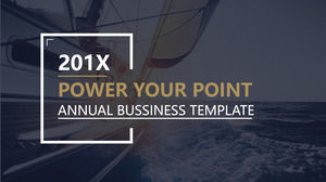 グレーフラットスタイルの海の旅行PPTのテンプレート