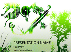 Green Fashion Illustration Art Art PPT Template Download